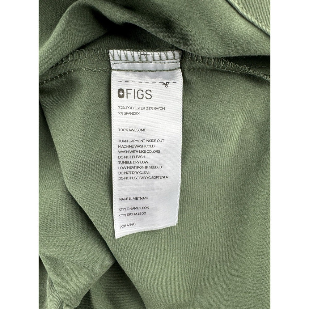FIGS‎ Scrub Top Mens Sz 2XL Green Leon Technical Collection V-Neck Pocket FM1500 - Picture 14 of 16